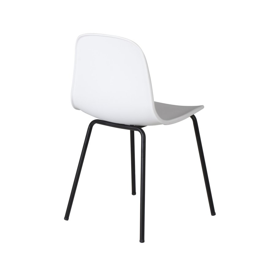 VENTURE DESIGN Arctic Esszimmerstuhl – weißer Kunststoff und schwarzes Metall