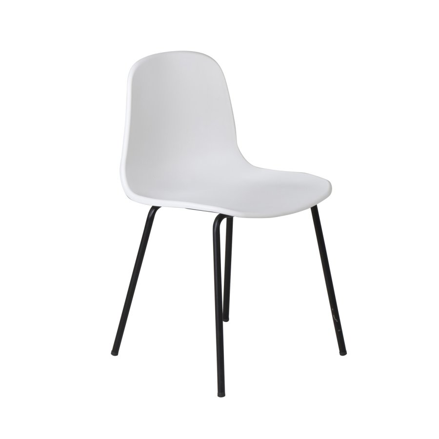 VENTURE DESIGN Arctic Esszimmerstuhl – weißer Kunststoff und schwarzes Metall