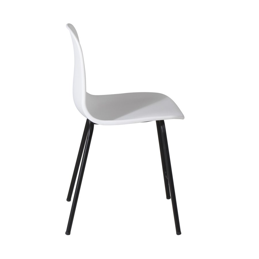 VENTURE DESIGN Arctic Esszimmerstuhl – weißer Kunststoff und schwarzes Metall