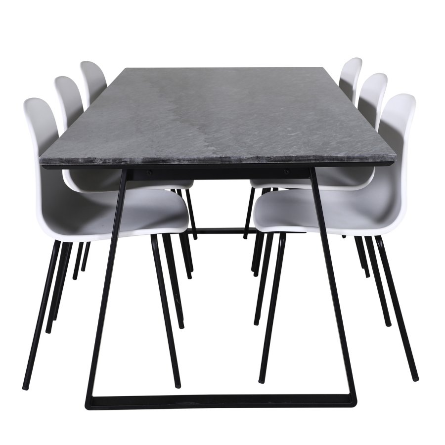 VENTURE DESIGN Arctic Esszimmerstuhl – weißer Kunststoff und schwarzes Metall