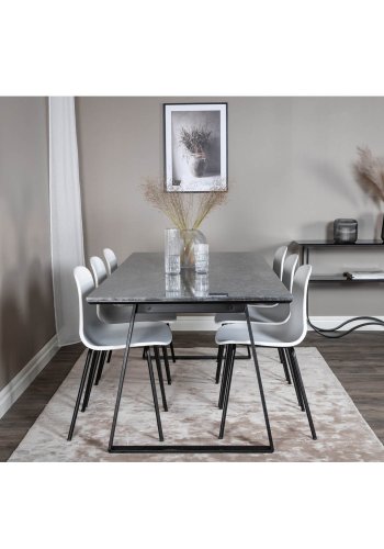 VENTURE DESIGN Arctic Esszimmerstuhl – weißer Kunststoff und schwarzes Metall