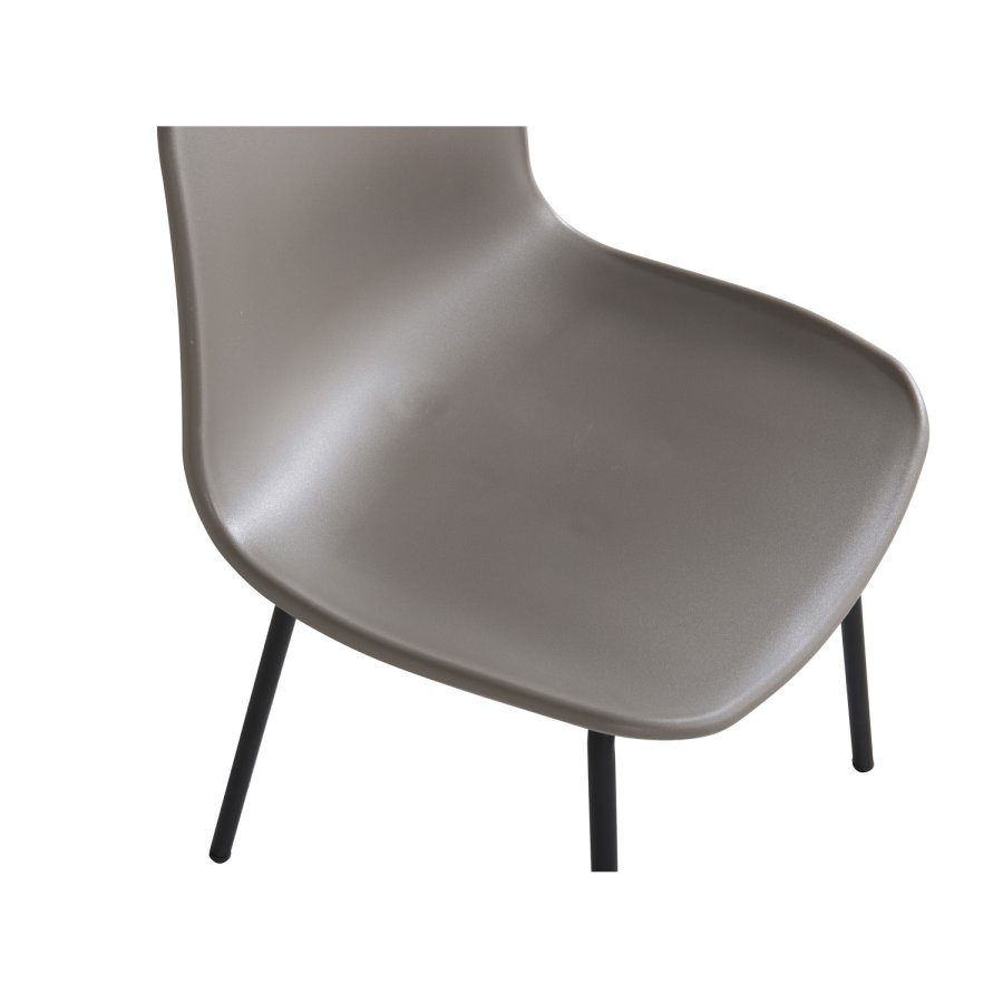 VENTURE DESIGN Arctic Esszimmerstuhl – khakifarbener Kunststoff und schwarzes Metall