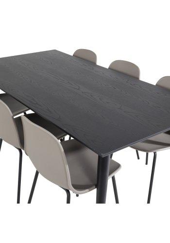 VENTURE DESIGN Arctic Esszimmerstuhl – khakifarbener Kunststoff und schwarzes Metall