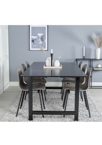 VENTURE DESIGN Arctic Esszimmerstuhl – khakifarbener Kunststoff und schwarzes Metall