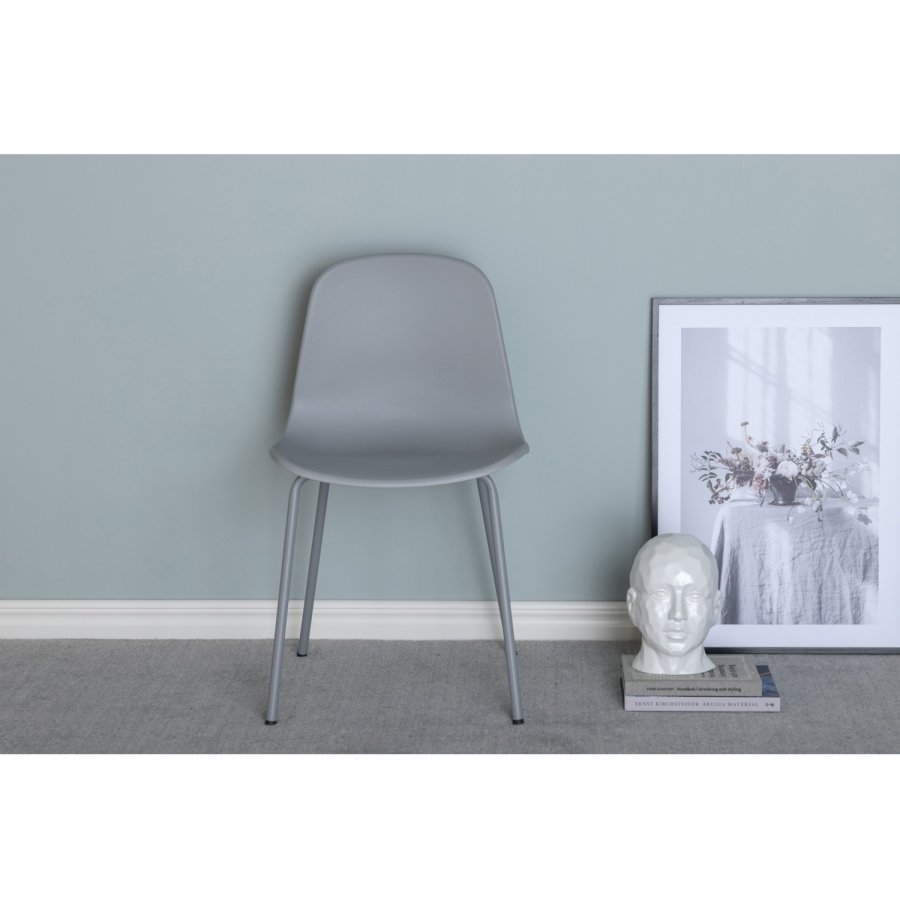 VENTURE DESIGN Arctic Esszimmerstuhl - grauer Kunststoff und graues Metall