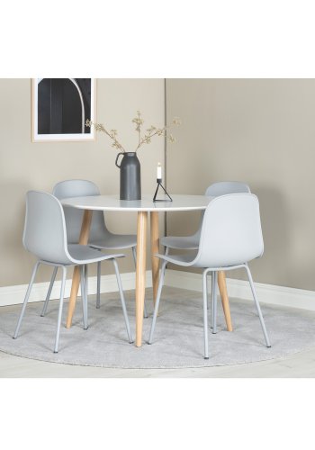 VENTURE DESIGN Arctic Esszimmerstuhl - grauer Kunststoff und graues Metall