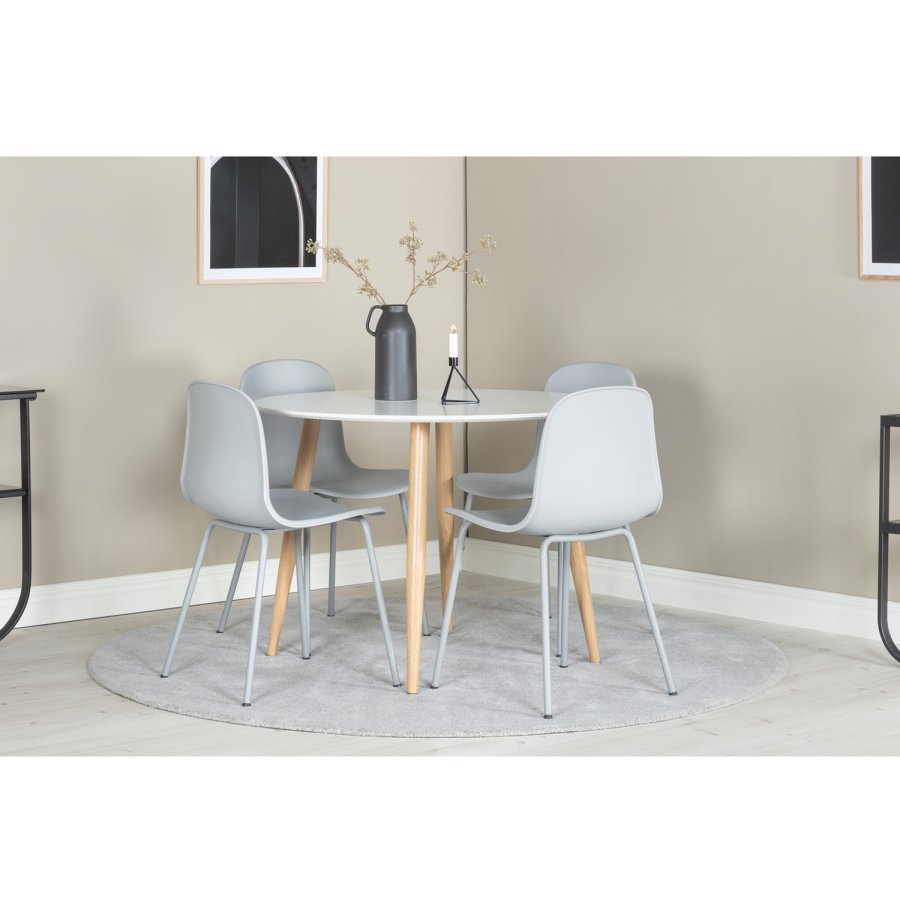 VENTURE DESIGN Arctic Esszimmerstuhl - grauer Kunststoff und graues Metall