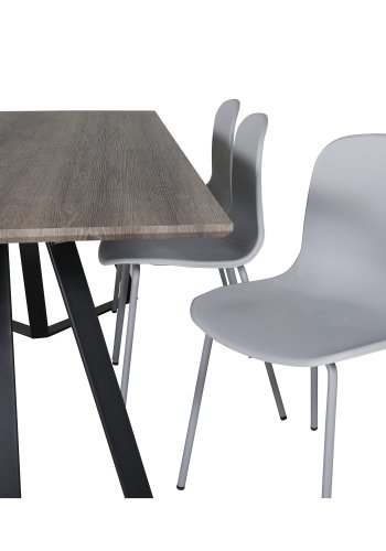 VENTURE DESIGN Arctic Esszimmerstuhl - grauer Kunststoff und graues Metall