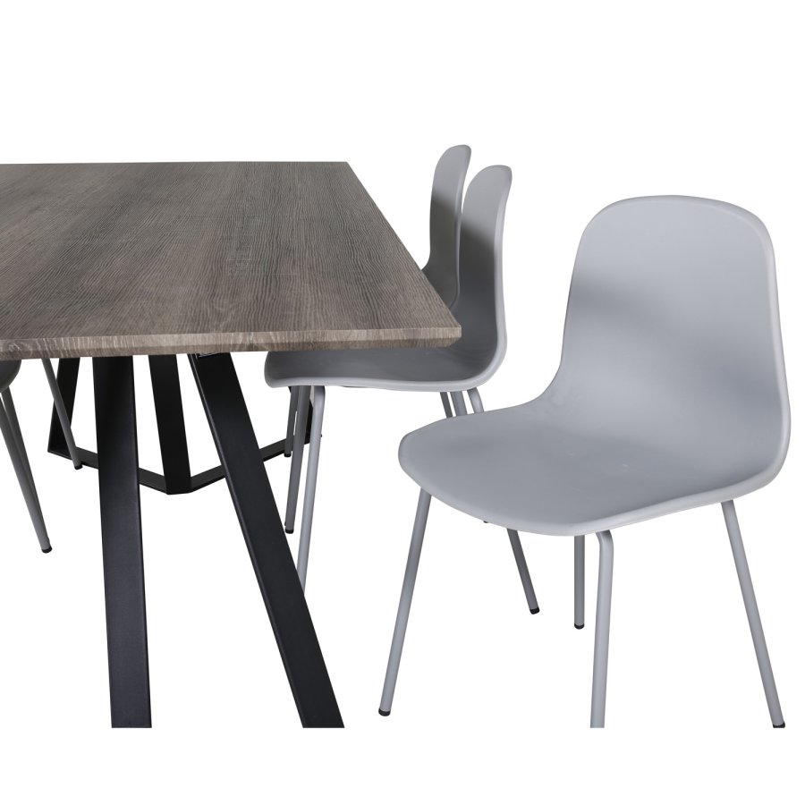 VENTURE DESIGN Arctic Esszimmerstuhl - grauer Kunststoff und graues Metall