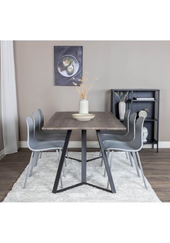 VENTURE DESIGN Arctic Esszimmerstuhl - grauer Kunststoff und graues Metall