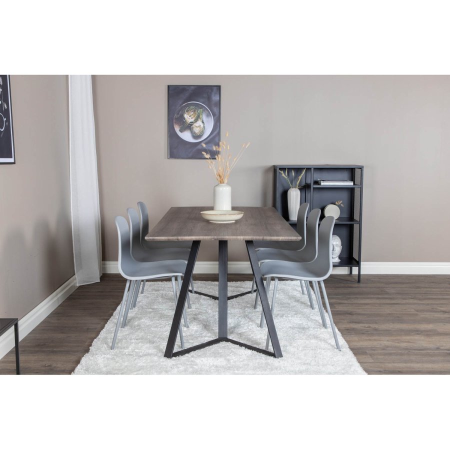 VENTURE DESIGN Arctic Esszimmerstuhl - grauer Kunststoff und graues Metall