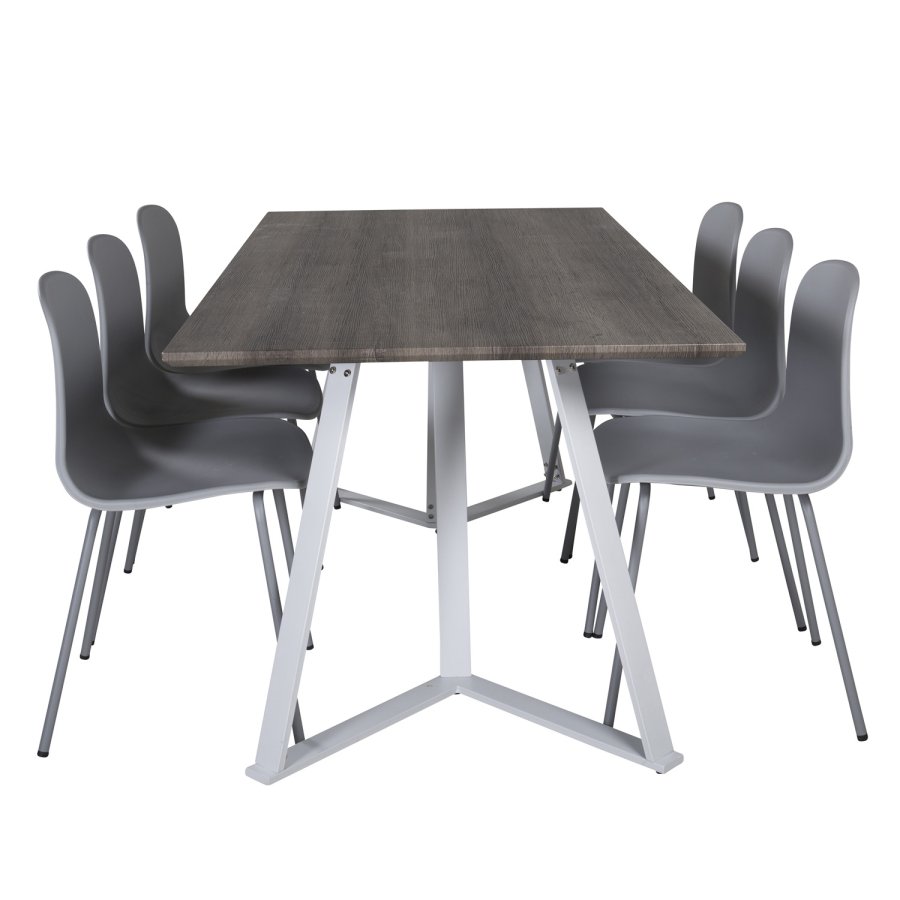 VENTURE DESIGN Arctic Esszimmerstuhl - grauer Kunststoff und graues Metall