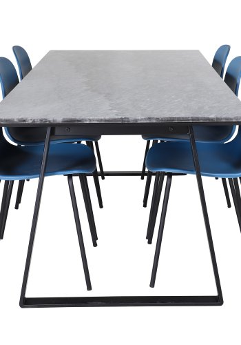 VENTURE DESIGN Arctic Esszimmerstuhl – blauer Kunststoff und schwarzes Metall