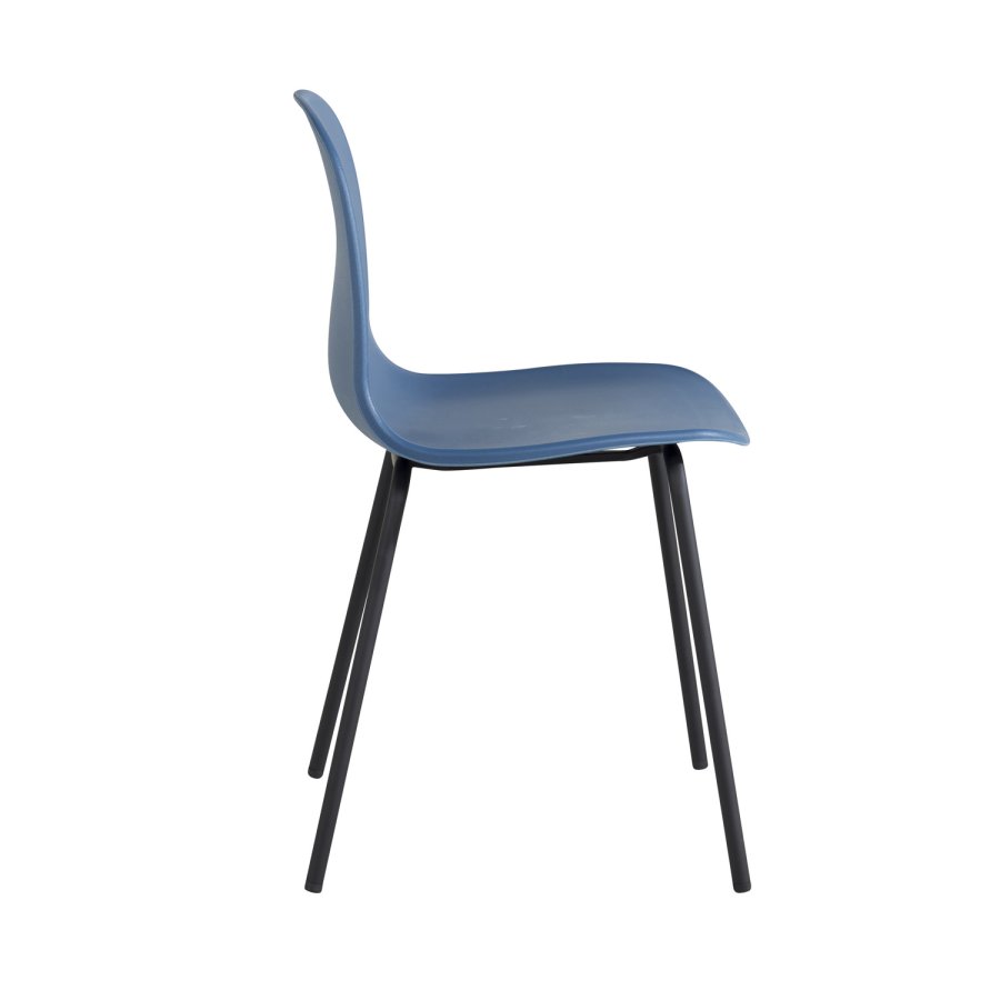 VENTURE DESIGN Arctic Esszimmerstuhl – blauer Kunststoff und schwarzes Metall