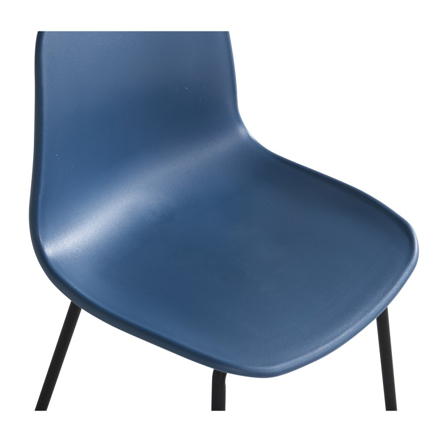 VENTURE DESIGN Arctic Esszimmerstuhl – blauer Kunststoff und schwarzes Metall