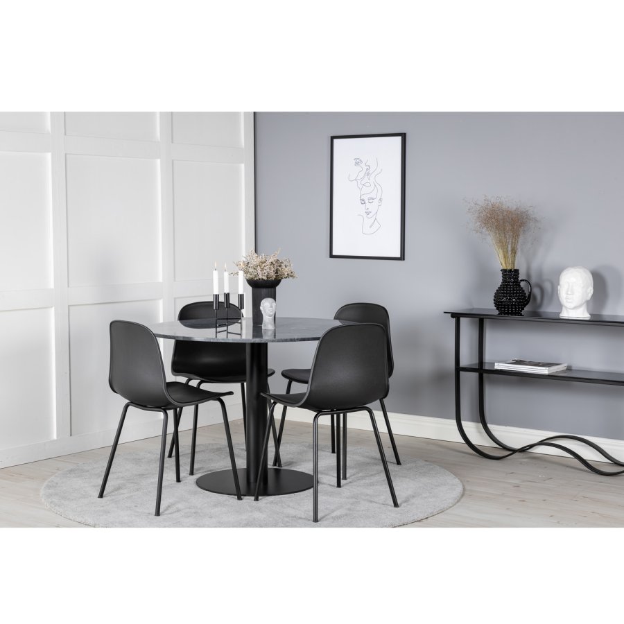 VENTURE DESIGN Arctic spisestuestol - svart plast og sort metall