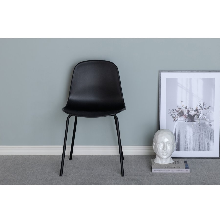 VENTURE DESIGN Arctic spisestuestol - svart plast og sort metall