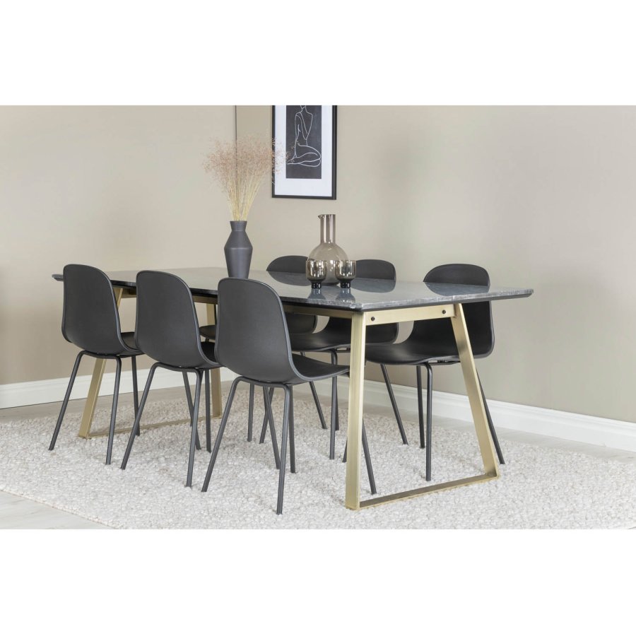 VENTURE DESIGN Arctic spisestuestol - svart plast og sort metall