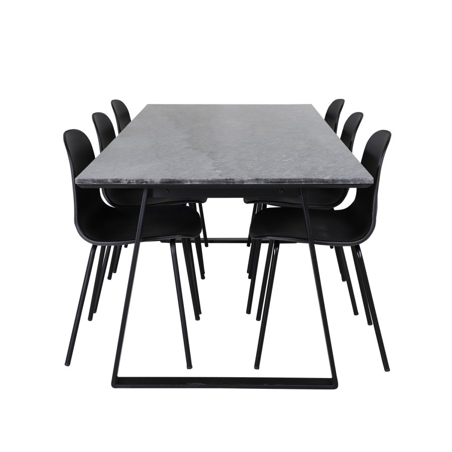 VENTURE DESIGN Arctic spisestuestol - svart plast og sort metall