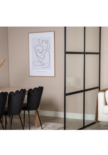 VENTURE DESIGN Leif Rumsavdelare - Glas och Svart Metall (150 x 210 cm)