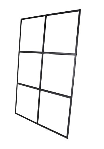 VENTURE DESIGN Leif Rumsavdelare - Glas och Svart Metall (150 x 210 cm)