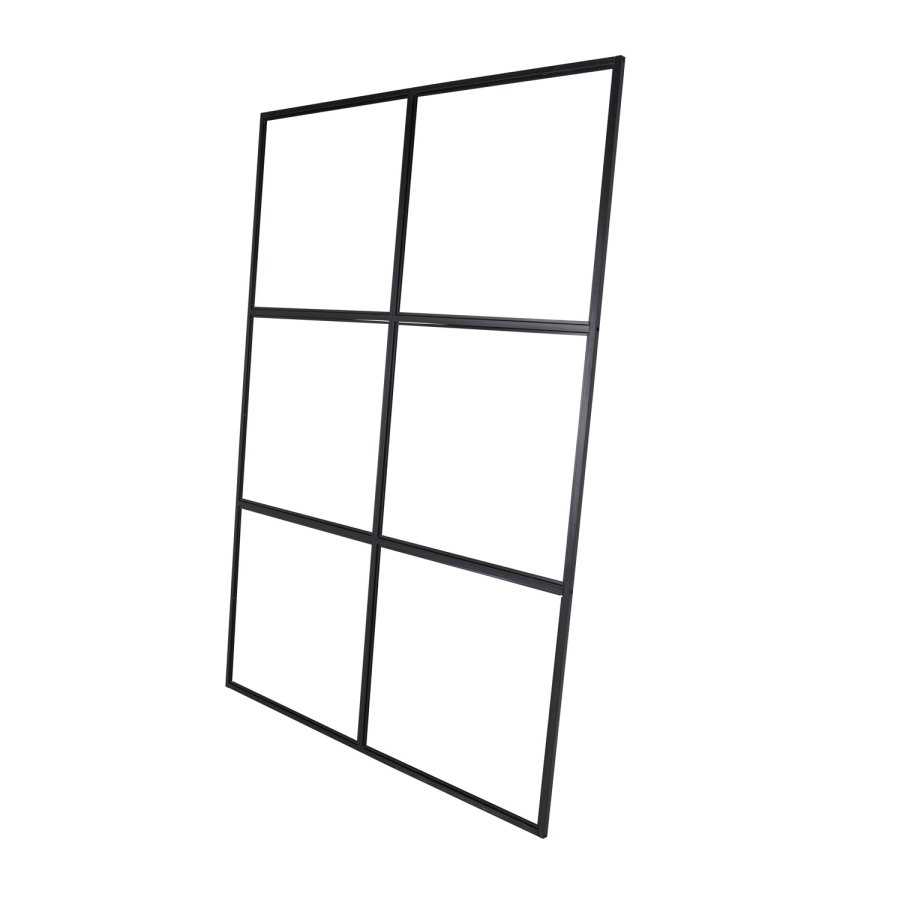 VENTURE DESIGN Leif Rumsavdelare - Glas och Svart Metall (150 x 210 cm)