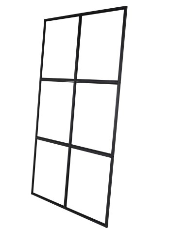 VENTURE DESIGN Leif romdeler - glass og sort metall (120x210)