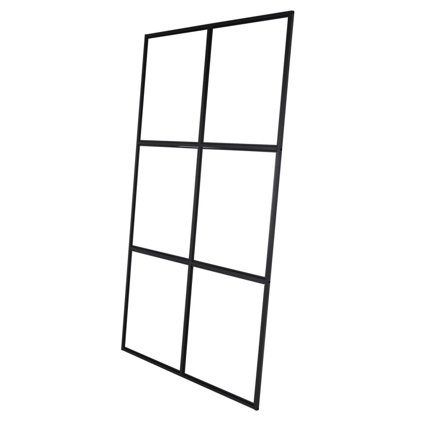 VENTURE DESIGN Leif romdeler - glass og sort metall (120x210)