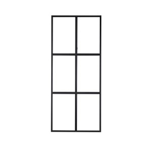 VENTURE DESIGN Leif Rumsavdelare - Glas och Svart Metall (90 x 210 cm)