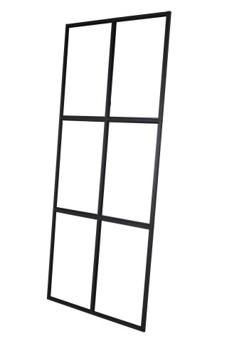 VENTURE DESIGN Leif romdeler - glass og sort metall (90x210)