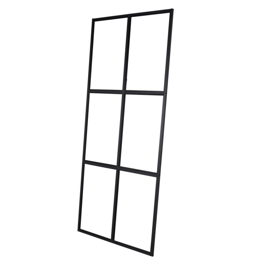 VENTURE DESIGN Leif romdeler - glass og sort metall (90x210)