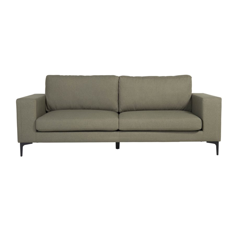 VENTURE DESIGN Bolero 3-Sitzer-Sofa - grünes Polyester und schwarzes Metall