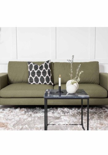 VENTURE DESIGN Bolero 3-Sitzer-Sofa - grünes Polyester und schwarzes Metall