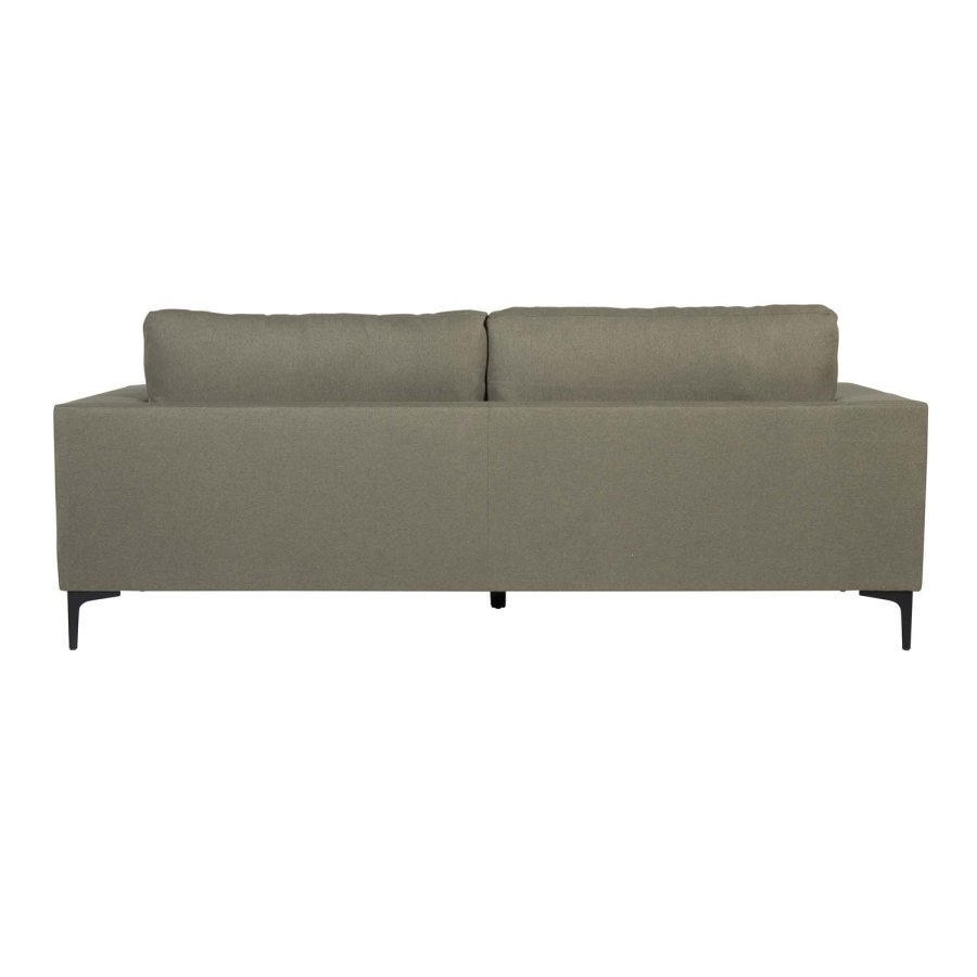 VENTURE DESIGN Bolero 3-Sitzer-Sofa - grünes Polyester und schwarzes Metall