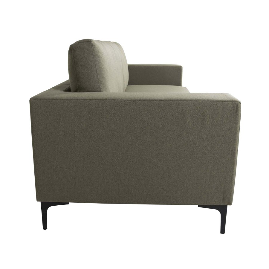 VENTURE DESIGN Bolero 3-Sitzer-Sofa - grünes Polyester und schwarzes Metall