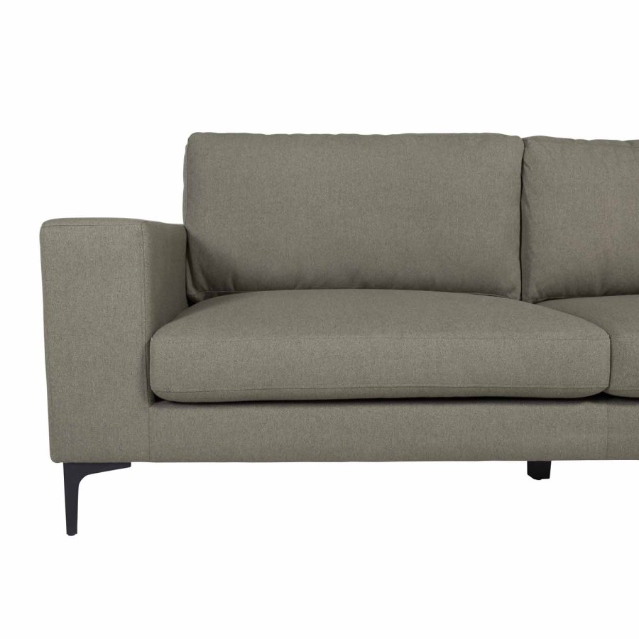 VENTURE DESIGN Bolero 3-Sitzer-Sofa - grünes Polyester und schwarzes Metall