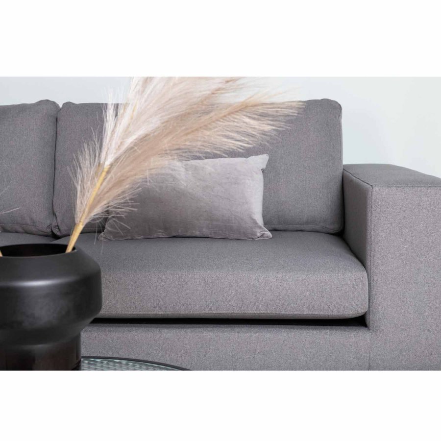 VENTURE DESIGN Bolero 3-seters sofa - gr polyester og sort metall