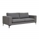 VENTURE DESIGN Bolero 3-seters sofa - gr polyester og sort metall