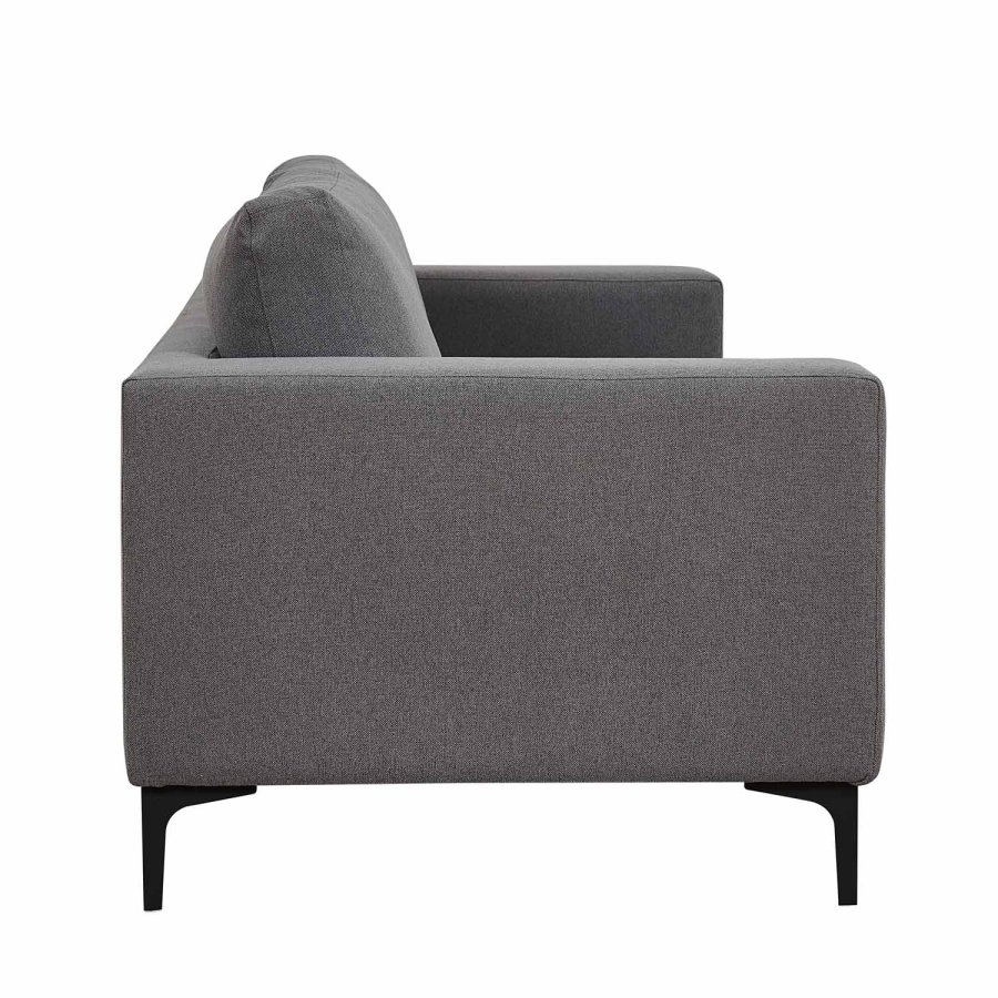 VENTURE DESIGN Bolero 3-seters sofa - gr polyester og sort metall