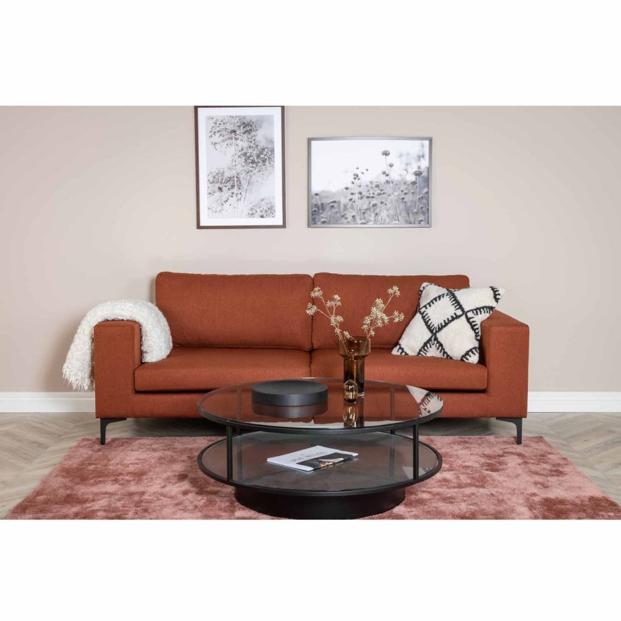 VENTURE DESIGN Bolero 3-seters sofa - rust polyester og sort metall