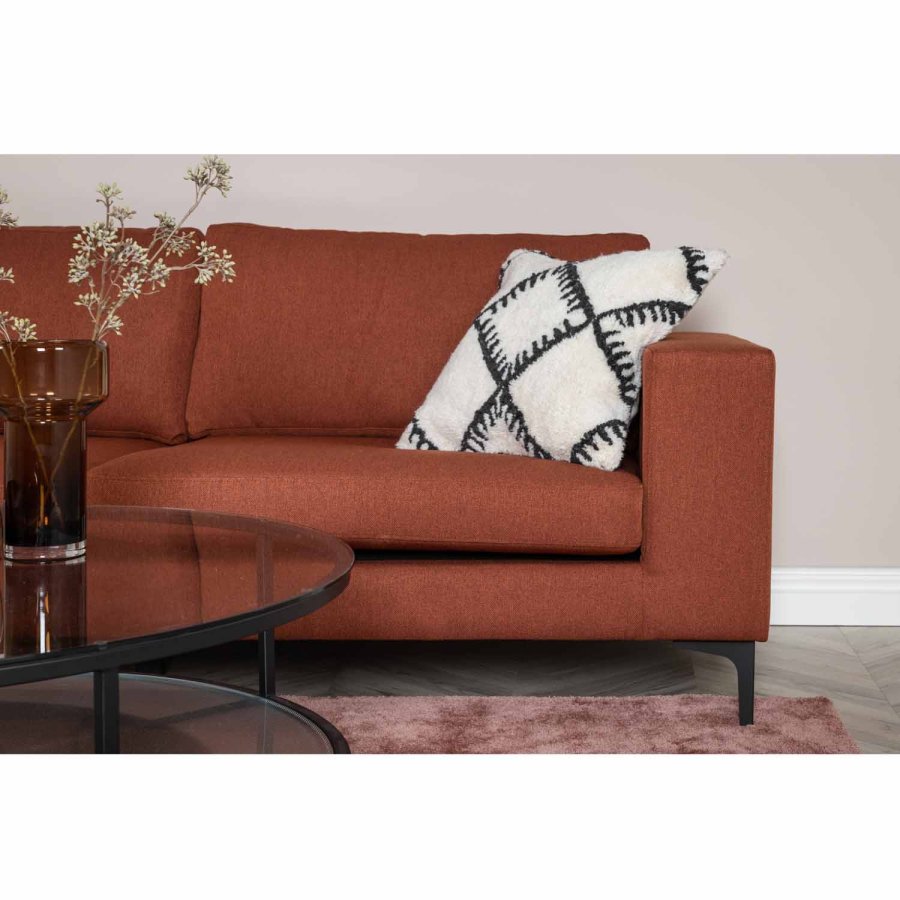 VENTURE DESIGN Bolero 3-seters sofa - rust polyester og sort metall