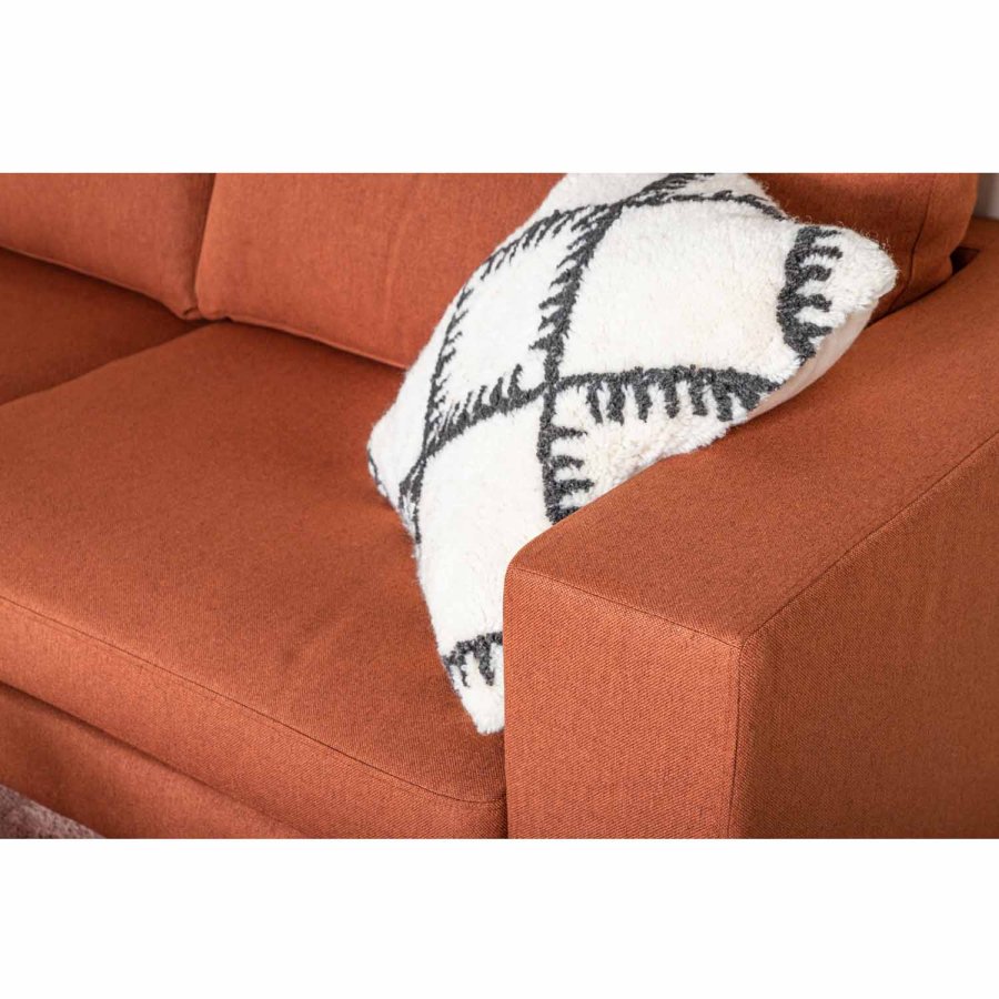VENTURE DESIGN Bolero 3-seters sofa - rust polyester og sort metall