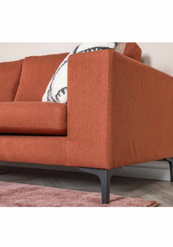 VENTURE DESIGN Bolero 3-seters sofa - rust polyester og sort metall