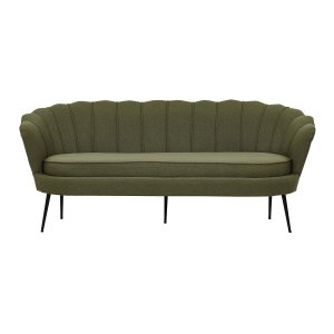 VENTURE DESIGN Calais 3 personers sofa - grn polyester og sort metal