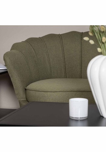 VENTURE DESIGN Calais 3-seters sofa - grnn polyester og sort metall