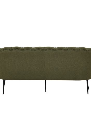 VENTURE DESIGN Calais 3-seters sofa - grnn polyester og sort metall