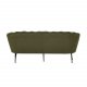 VENTURE DESIGN Calais 3-seters sofa - grnn polyester og sort metall