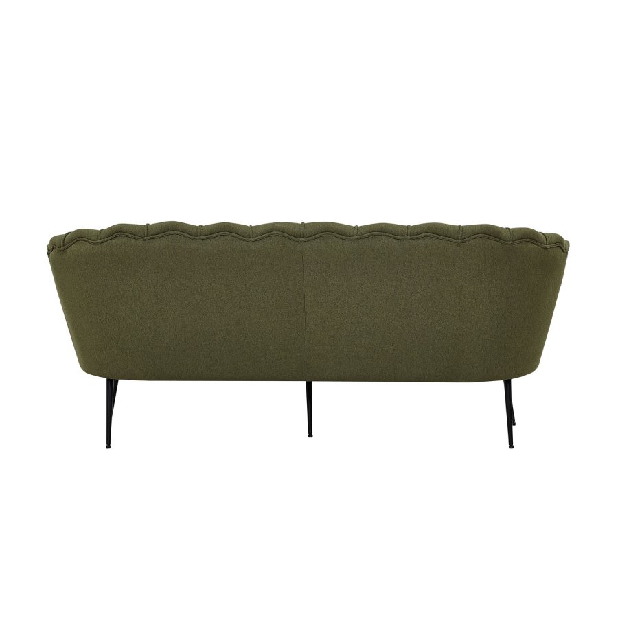 VENTURE DESIGN Calais 3-seters sofa - grnn polyester og sort metall