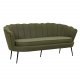 VENTURE DESIGN Calais 3-seters sofa - grnn polyester og sort metall