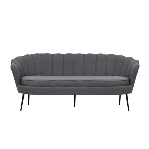 VENTURE DESIGN Calais 3 personers sofa - gr polyester og sort metal